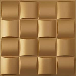 19 5/8 in. x 19 5/8 in. Baile EnduraWall Decorative 3D Wall Panel, Gold (12-Pack for 32.04 Sq. Ft.)