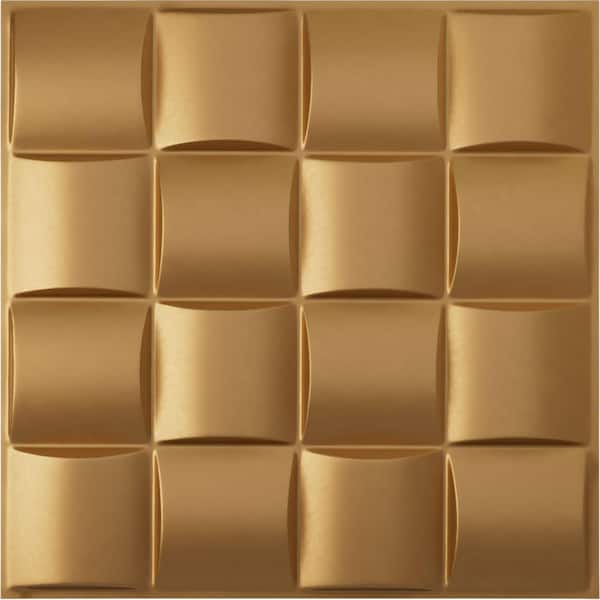 Ekena Millwork 19 5/8 in. x 19 5/8 in. Baile EnduraWall Decorative 3D Wall Panel, Gold (12-Pack for 32.04 Sq. Ft.)
