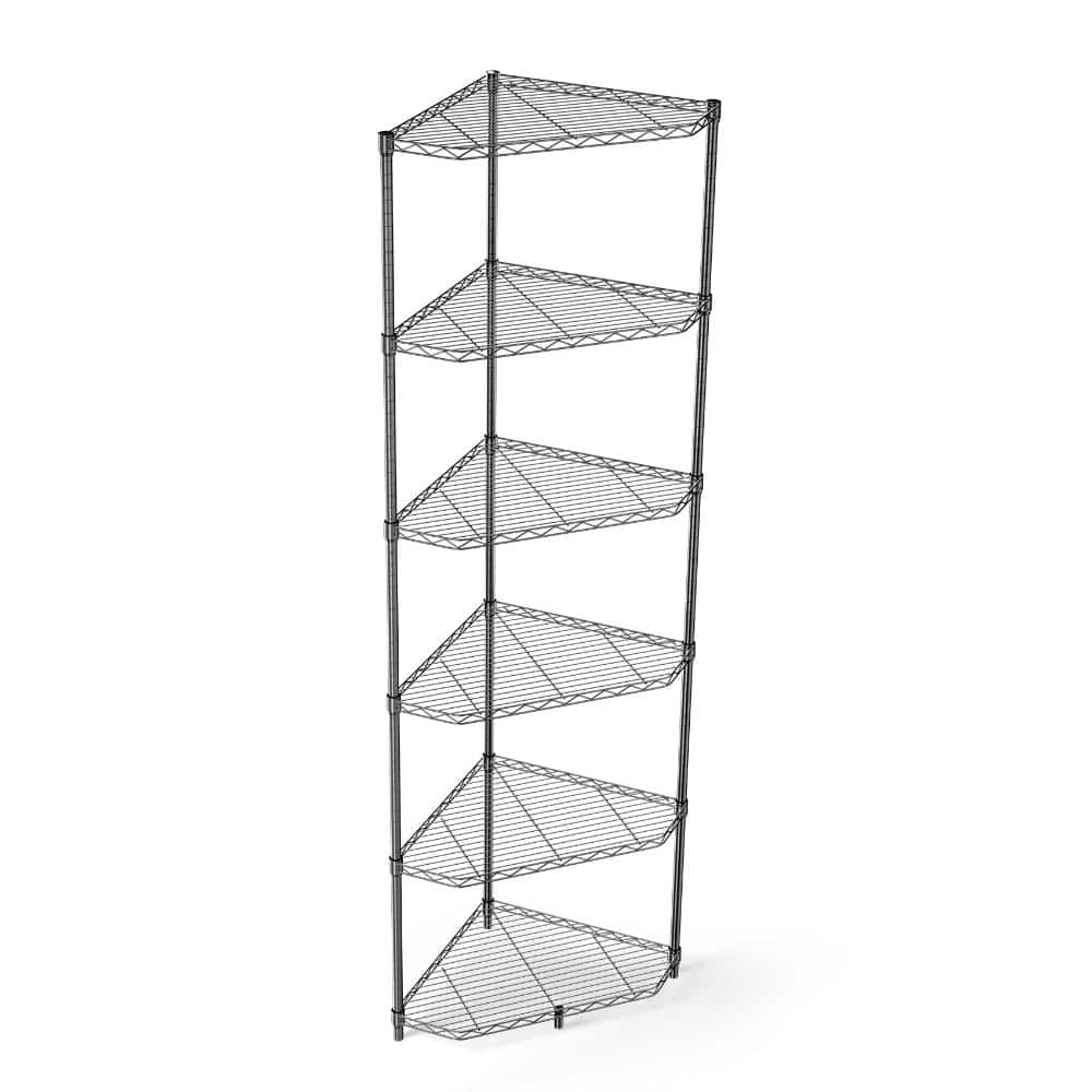 6 Tier Shelf Corner Wire Shelf Rack Pentagonal Shelves Adjustable Metal Heavy Duty Free Standing Corner Storage Rack price history on PriceWatchPro