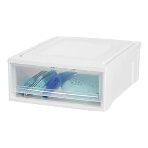 15.75 in. x 7 in. White Shallow Plastic Drawer