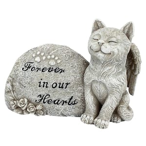 4 in. H Forever in Our Hearts Memorial Cat Statue