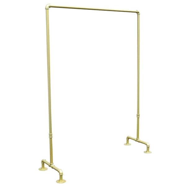 YIYIBYUS Industrial Pipe Style Gold Metal Floor-standing Garment Clothes Rack 43 in. W x 59 in. H