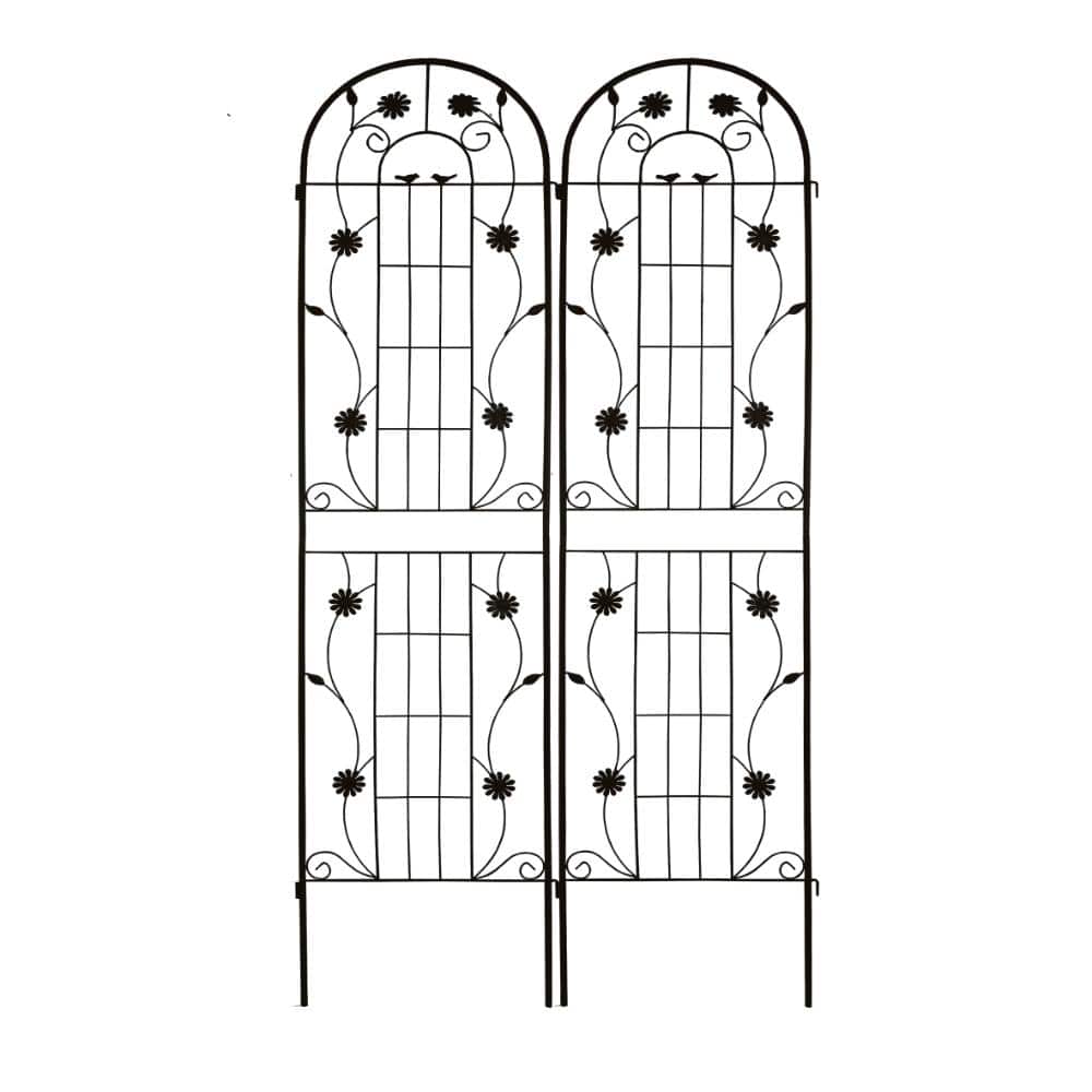"2 Pack Metal Garden Trellis, 86.7"" x 19.7"" Rustproof Trellis for Climbing Plants, Black" price history on PriceWatchPro