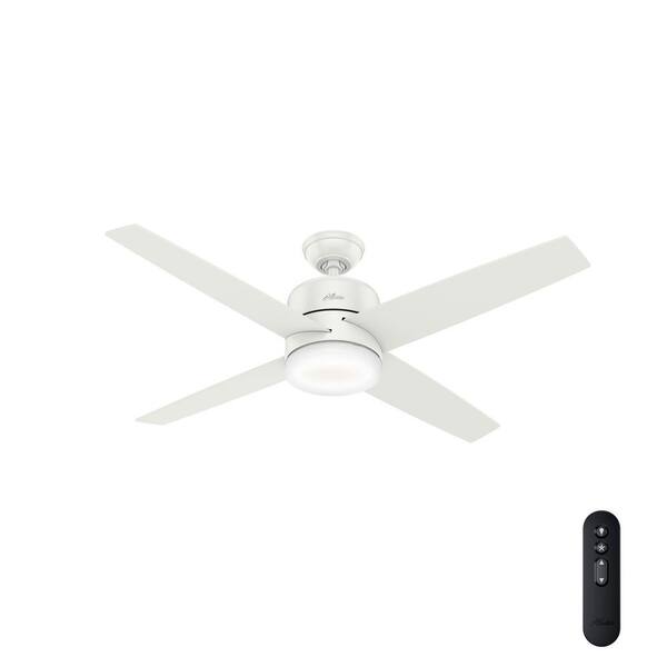 Hunter Advocate 54 in. Integrated LED Indoor Fresh White Ceiling Fan with Light Kit and Remote