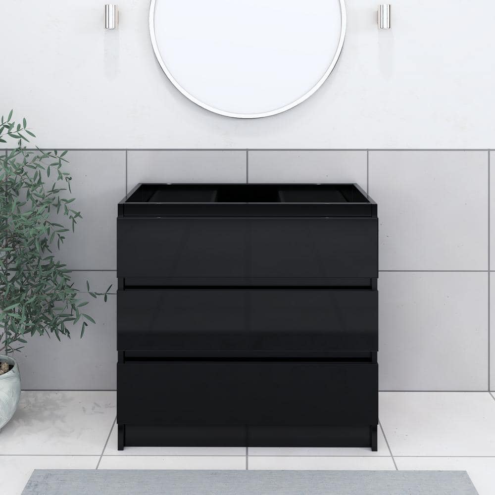 Pepper 36 in. W x 20 in. D Bath Vanity Cabinet Only in Glossy Black price history on PriceWatchPro