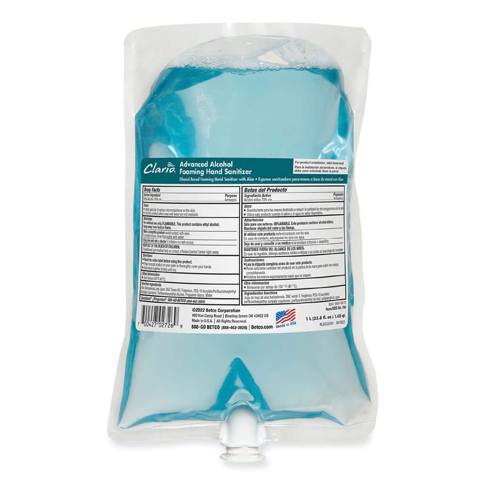 1,000 l Citrus Scent Clario Advanced Alcohol Foaming Commercial Hand Sanitizer Refill Bag (6-Carton) price history on PriceWatchPro