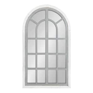 Medium Arch White American Colonial Mirror (38 in. H x 22 in. W)