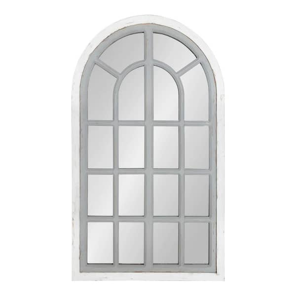 Kate and Laurel Medium Arch White American Colonial Mirror (38 in. H x ...