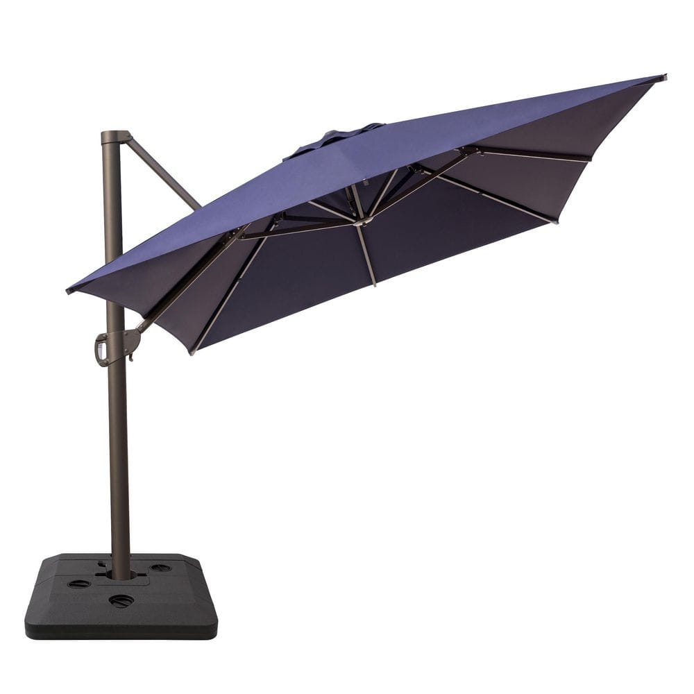 13 ft. x 10 ft. Swivel Cantilever Tilt Patio Umbrella in Navy Blue with 240 lbs. HDPE Base Stand price history on PriceWatchPro
