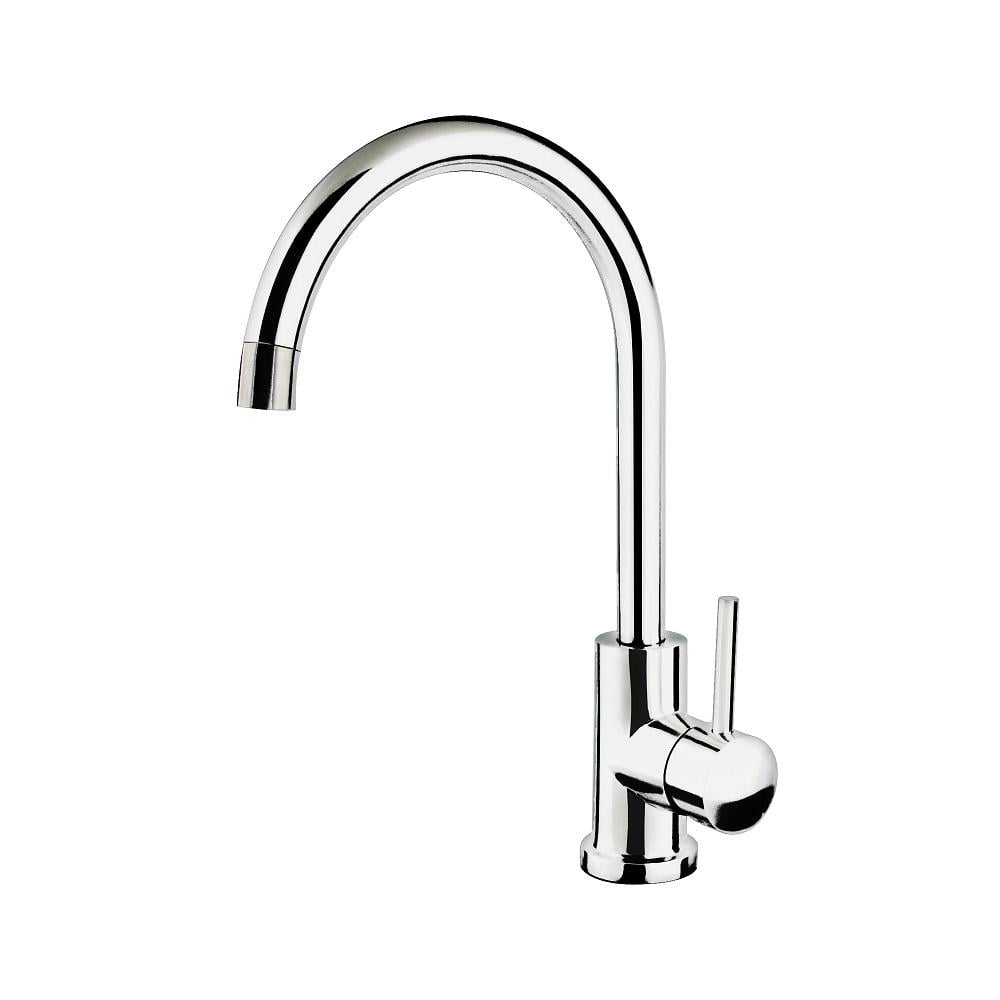 Cahaba Goose Neck Stainless Steel SingleHandle Bar Faucet in Polished