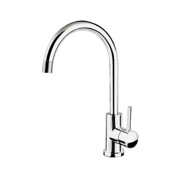 Cahaba Goose Neck Stainless Steel Single-Handle Bar Faucet in Polished Chrome