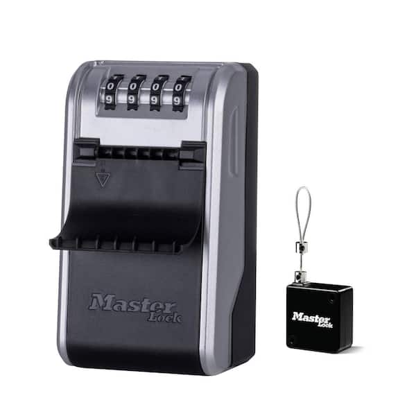 Large Wall Mount Outdoor Lock Box with Combination Dial and Key Tether
