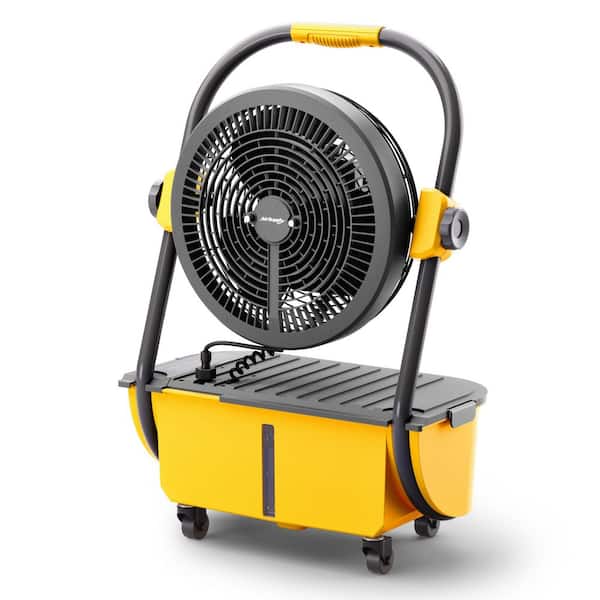 12 in., MS12 Cordless Misting Personal Fan, 11L Tank, 29.5 in., H, 15 ft. Mist Range, 50 H Run Time, 360° Swivel, Yellow