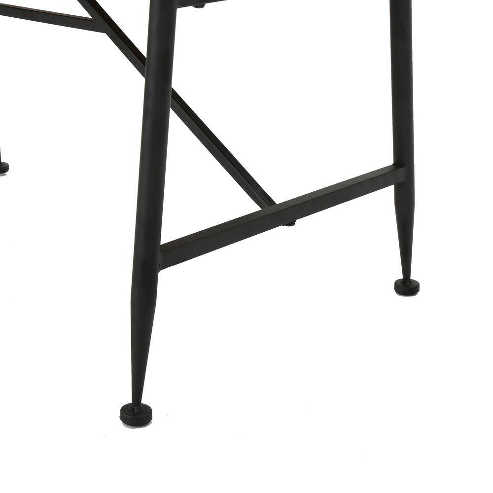 Sleek Antique Acacia Wood and Black Iron Patio Coffee Table