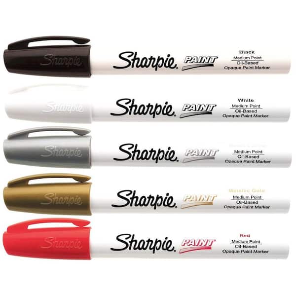 Sharpie Basic Colors Medium Point Oil-Based Paint Marker (5-Pack) 1770458 -  The Home Depot