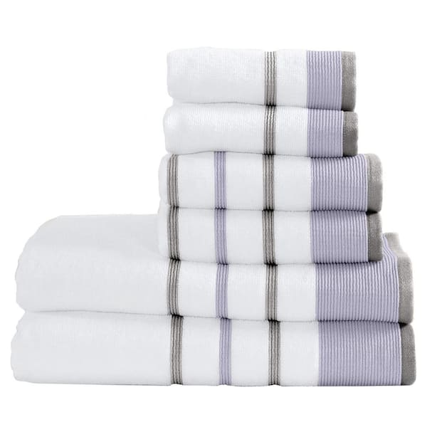 FRESHFOLDS 6-Piece Purple Turkish Cotton Premium Absorbet Bath Towel Set