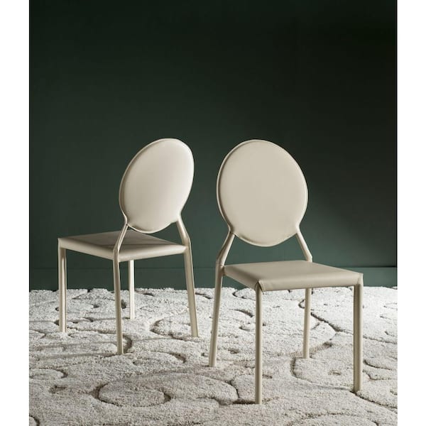 Warner Buttercream Bonded Leather Dining Chair (Set of 2)