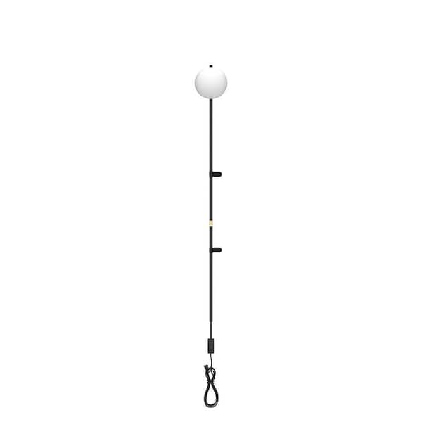 4.72 in. 1-Light White Modern Plug-in Wall Sconce with Globe Shade, LED Wall Lamp with Switch (No bulb included）