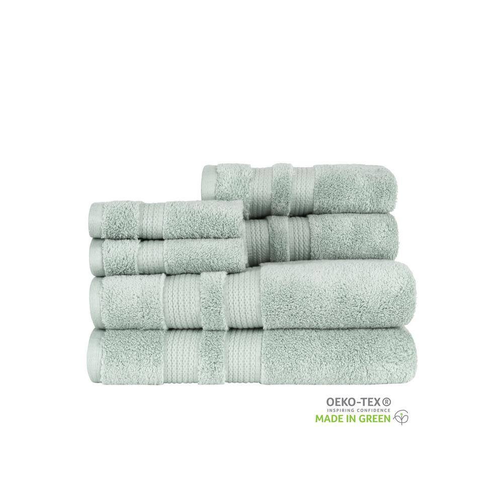 Caro Home Bel Aire 6 Piece Faded Turquoise Towel Set 6PC1867T13151 The Home Depot