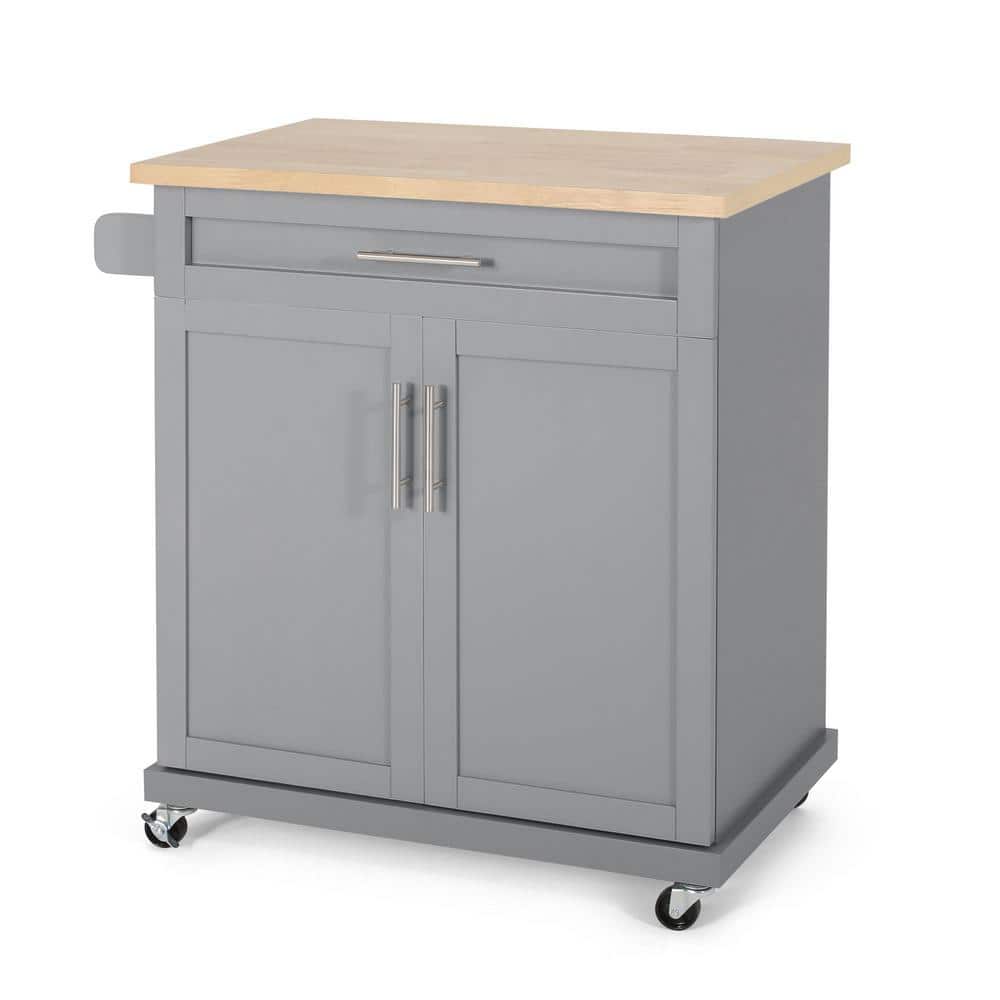 ANTFURN Grey Kitchen Cart with Drawers, Shelf, Wheels HDYX655784 - The Home Depot