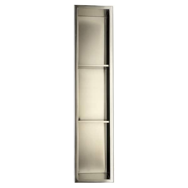 ALFI BRAND - 36 in. x 8 in. x 4 in. Niche in Brushed Stainless Steel