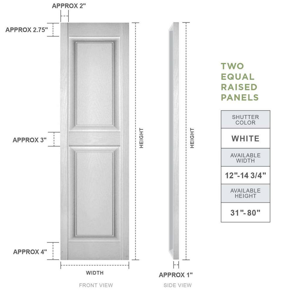 Burgundy Red Raised Panel Vinyl Decorative Shutters, 14.75" x 31"