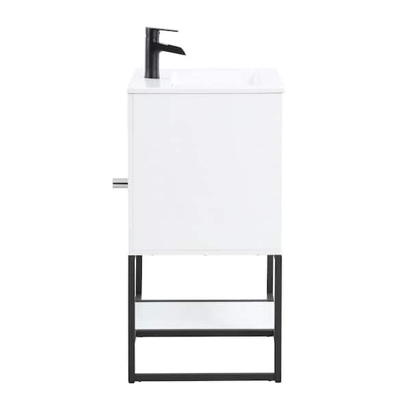 Scarsdale 24 in. W x 18.25 in. D x 34.75 in. H Bath Vanity in White with White Ceramic Top