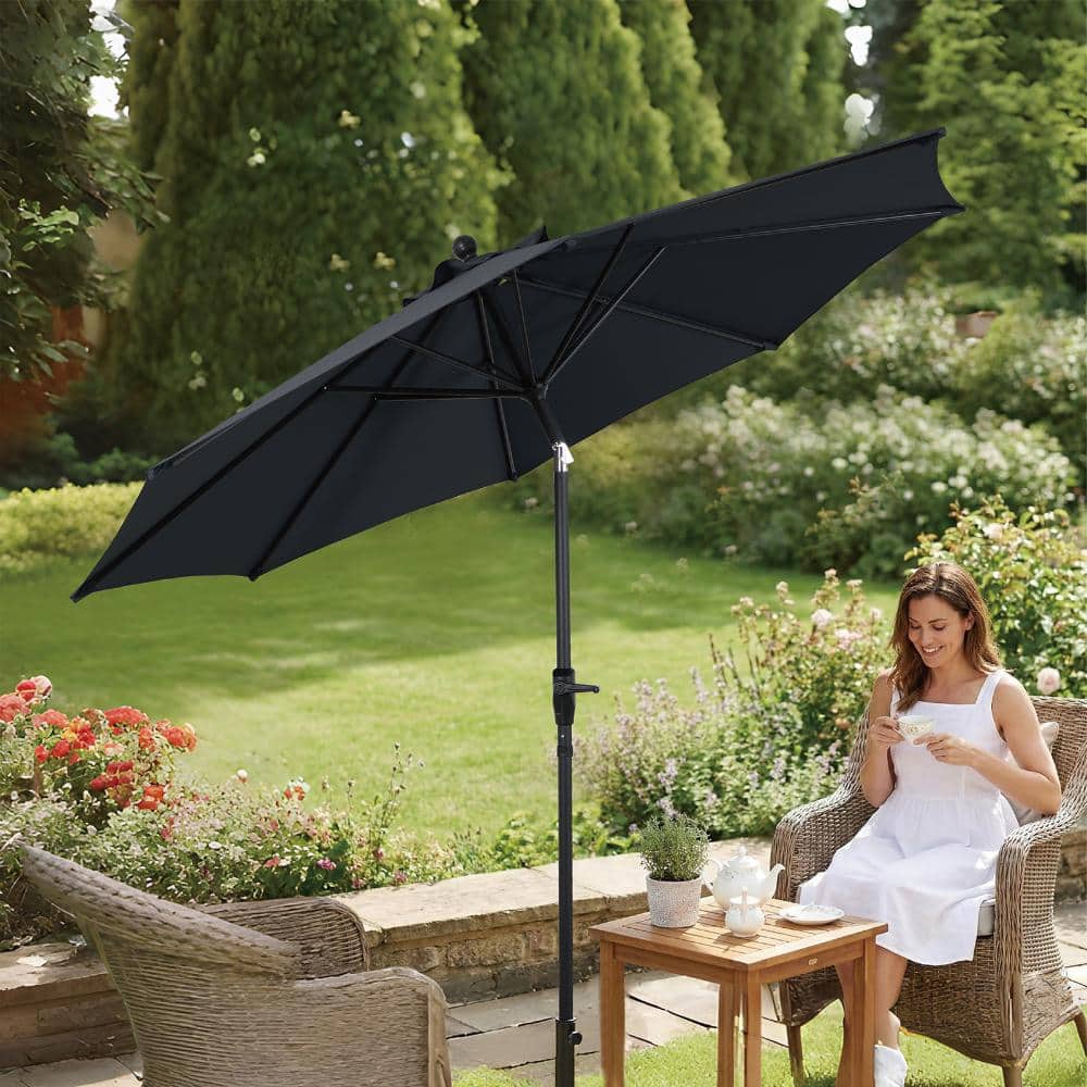 9 ft. Patio Umbrella with Auto-Tilt & Crank Lift – Double Vented Canopy, Wind-Resistant Ribs, UV/Water-Resistance price history on PriceWatchPro