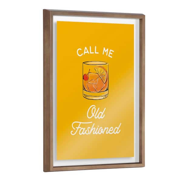 Kate and Laurel Blake Call Me Old Fashioned Yellow by The Creative Bunch Studio Framed Printed Glass Food Wall Art 24 in. x 18 in.