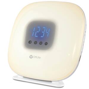 7.6 in. White Wake Up Your Way Light and Alarm Clock