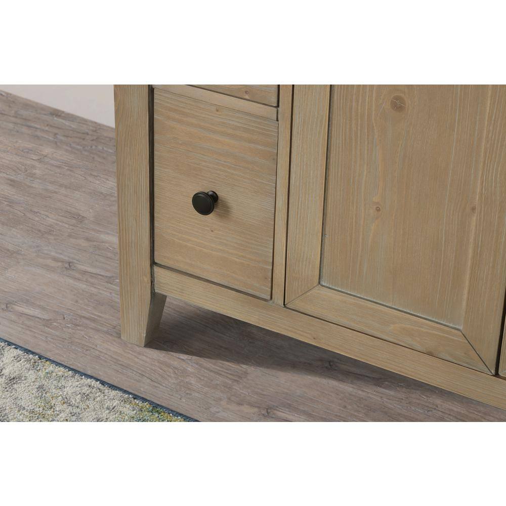 Sally 42'' Weathered Fir Bathroom Vanity with Marble Top