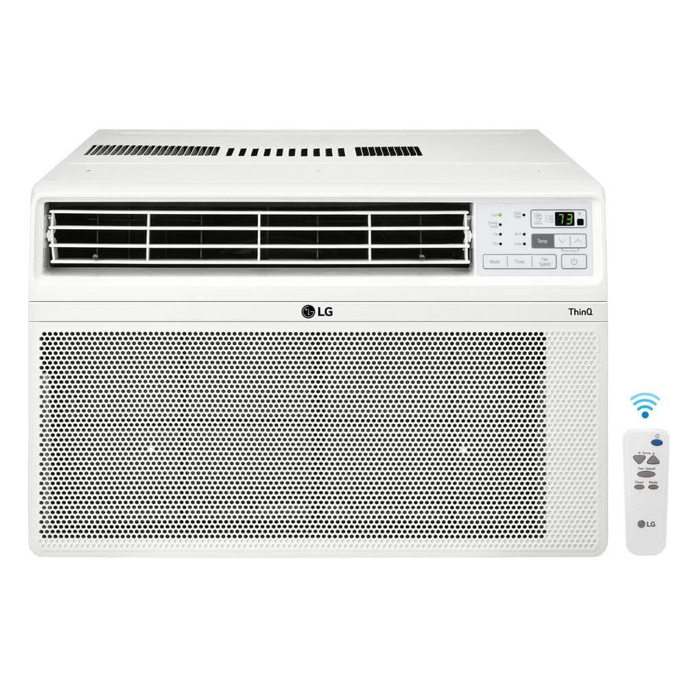 LG 10,000 BTU 115V Window Air Conditioner Cools 450 Sq. Ft. with Wi-Fi, and Remote in White -  LW1022ERSM