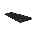 TRANSITIONS Angled Entry Door Threshold Mat, Black, Rubber, 14 in. L x 40 in. W x 1.5 in. H