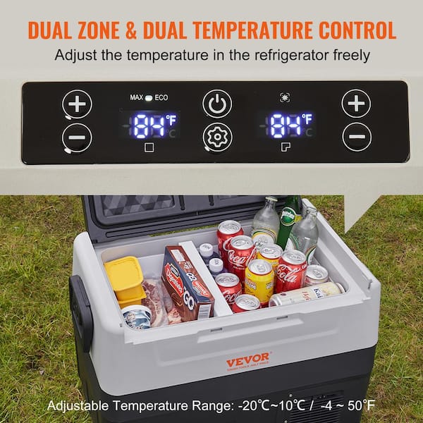 55 Litre Dual Zone Portable Compressor Camping Refrigerator and Freezer