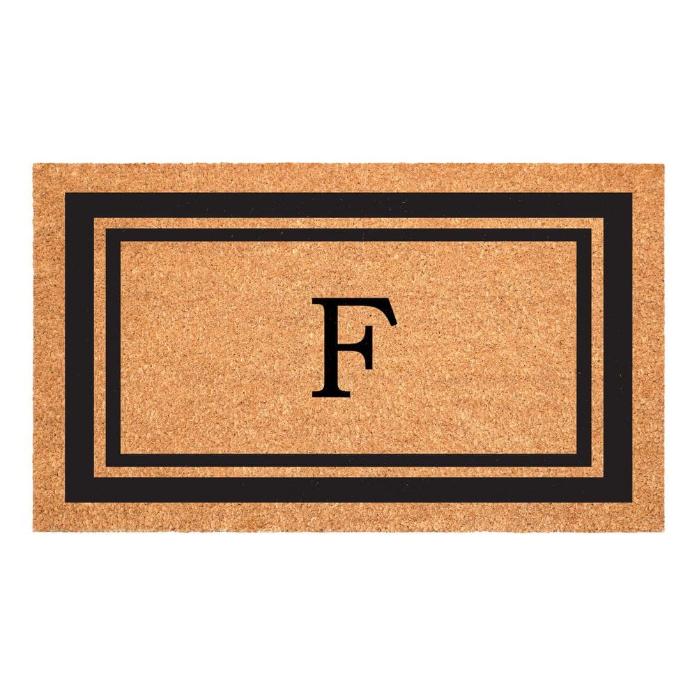 Black Border Monogram Door Mat 18 in. x 30 in. (Letter F) price history on PriceWatchPro
