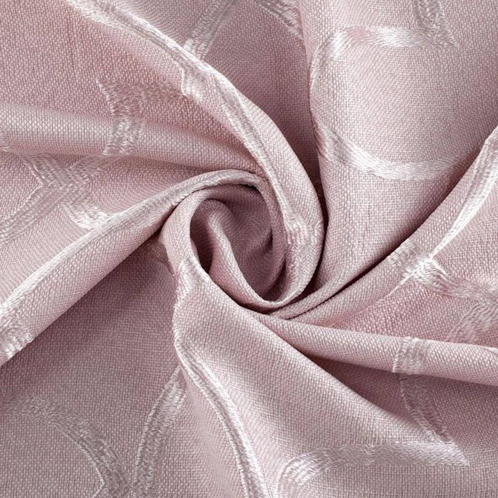 Carly Blush Pink Embroidered Polyester Shower Curtain 70" x 72"