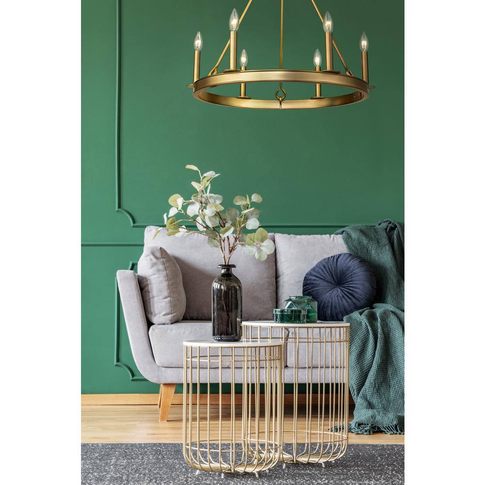 Olde Brass 6-Light Candle-Inspired Chandelier