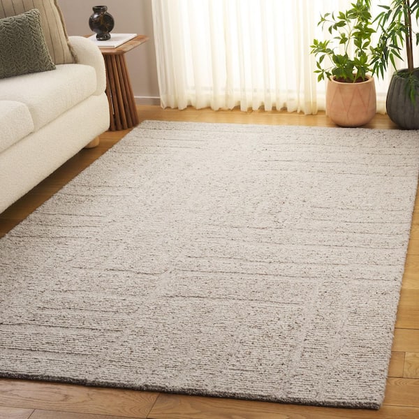 Harvest 9 ft. x 12 ft. Beige Solid Color Abstract Area Rug