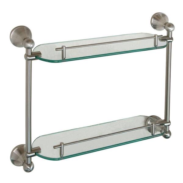 Barclay Products Kendall 19-1/4 in. W Double Shelf in Glass and Brushed Nickel