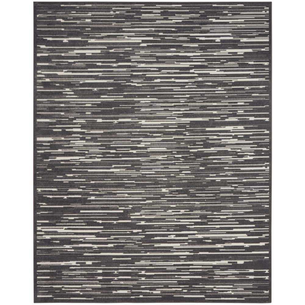 Nourison Casual Grey 9 ft. x 12 ft. Abstract Contemporary Area Rug