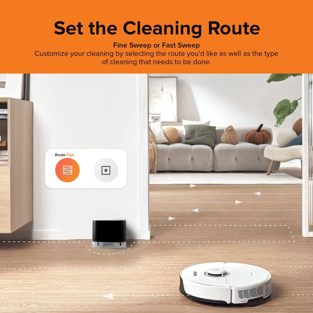 Roborock S8 White Cordless Robot Vacuum and Mop with Smart Mapping