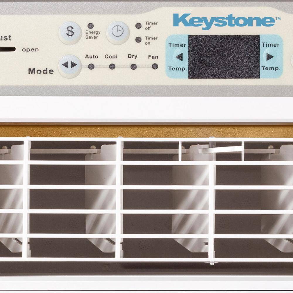 Keystone 10,000 BTU White Casement Window Air Conditioner with Remote