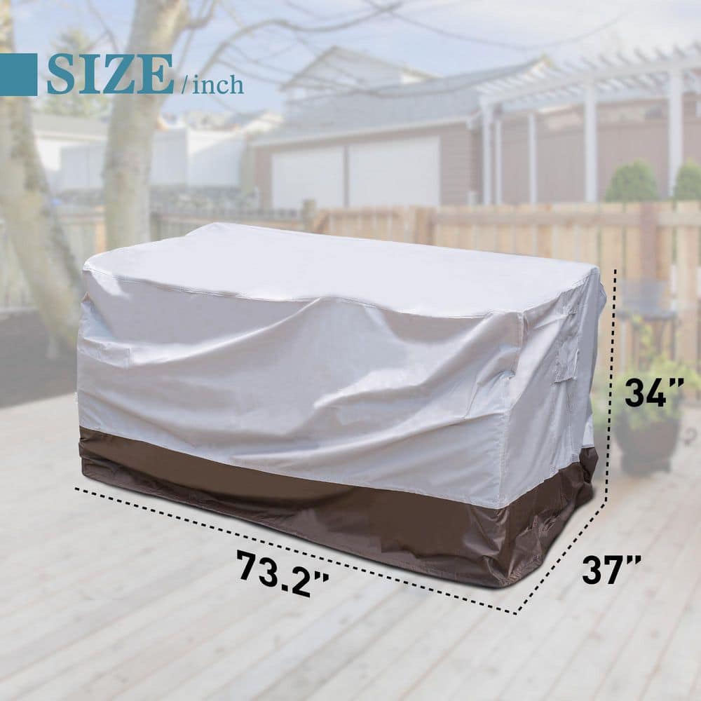 Beige and Brown Weatherproof Outdoor Furniture Cover
