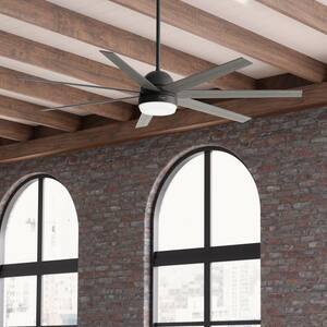 Phenomenon 70 in. Indoor Matte Black Smart Ceiling Fan with Remote and Light Kit