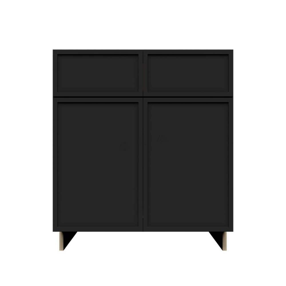 Slim Shaker Assembled 33 in. W x 34.5 in. H x 24 in. D Sink Base Kitchen Cabinet in Black price history on PriceWatchPro