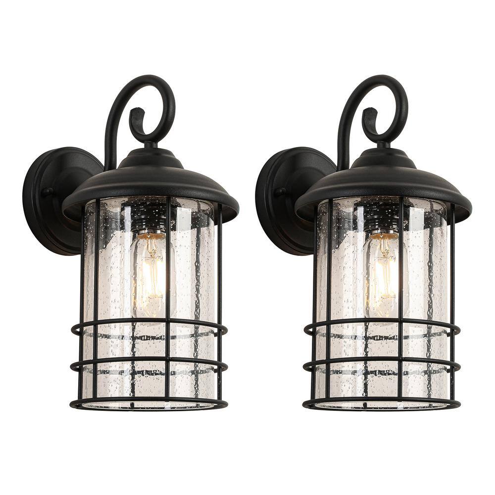 2-Pakes 1-Light Textured Black not Motion Sensing Dusk to DaWn Outdoor Hard