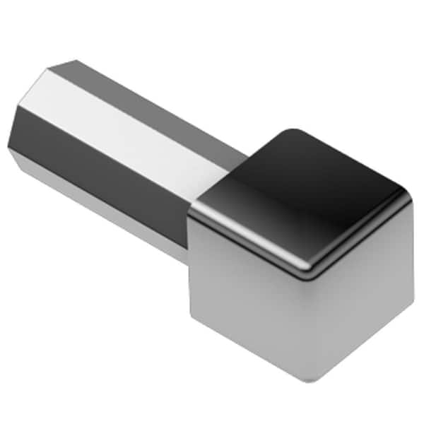 Schluter Quadec Polished Chrome Anodized Aluminum 1/4 in. x 1 in. Metal Inside/Outside Corner