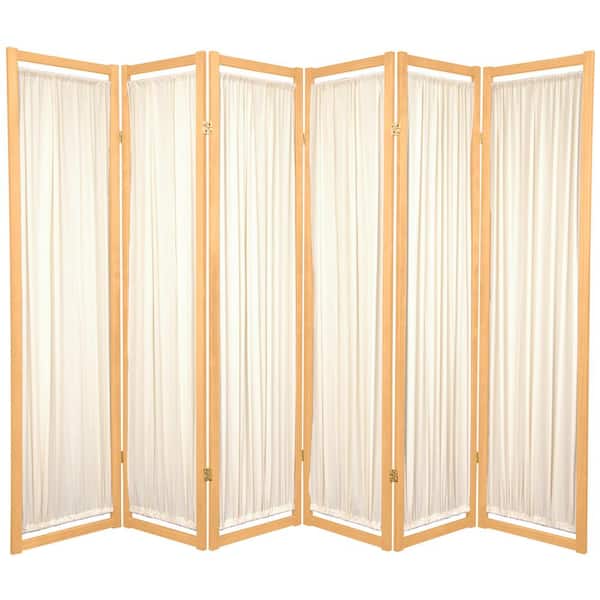 Oriental Furniture 6 ft. Natural 6-Panel Room Divider