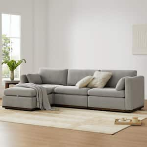 Galatea 68 in. Armless Fabric Rectangle Modern Modular Sofa with Wood Frame in. Dove Gray