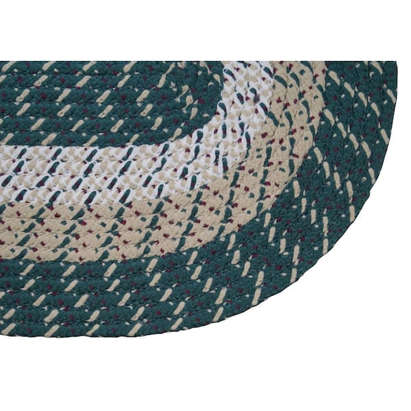 Country Stripe Braid Collection Hunter Stripe 42" x 66" Oval 100% Polypropylene Reversible Area Rug